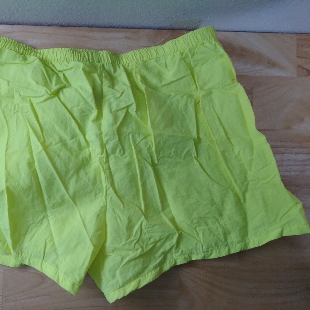 Vintage Sun Blocks Neon Yellow Wind Shorts Beach Swimming - Picture 3 of 9